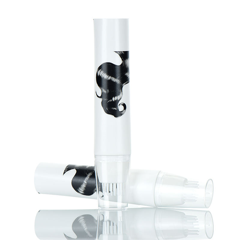 massage tube with brush for hair care