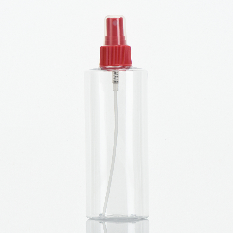 Plastic round 200ml pump sprayer white glossy face fine mist spray bottle